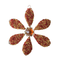 Hand Beaded Big Flower Christmas Ornament Red and Gold - Set of 2 Arcadia Home